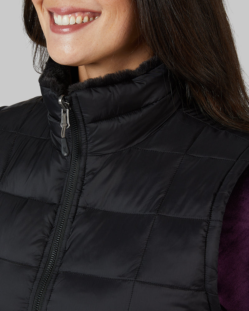 WOMEN'S REVERSIBLE LUXE FUR-LINED VEST