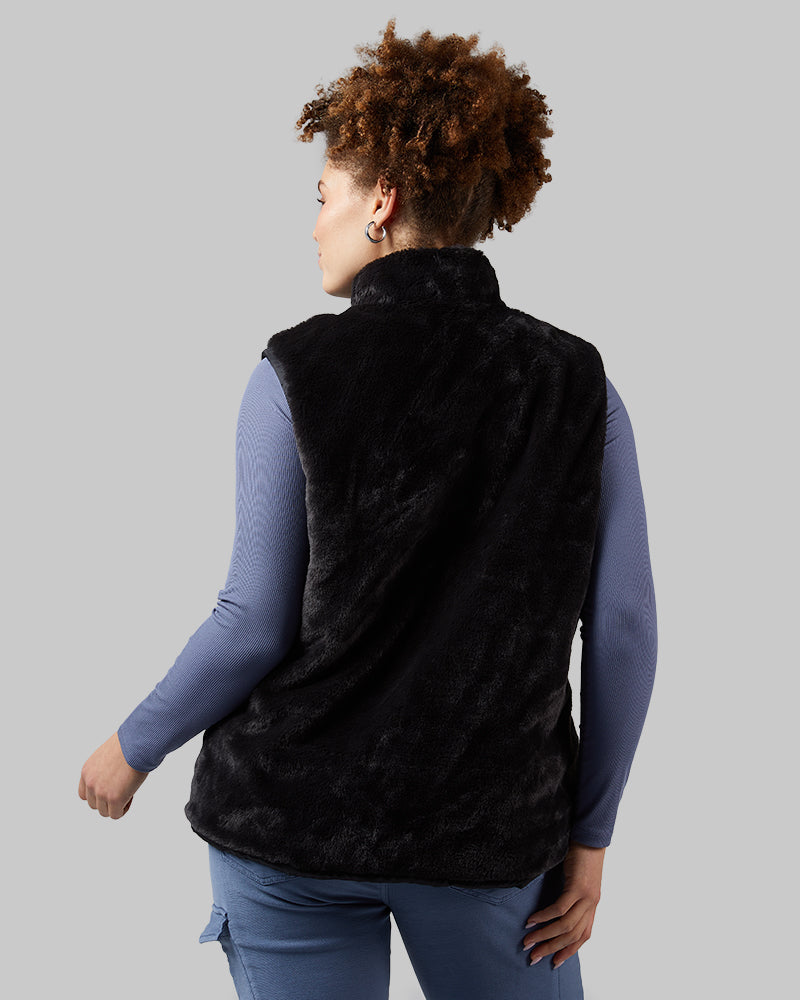 WOMEN'S REVERSIBLE LUXE FUR-LINED VEST