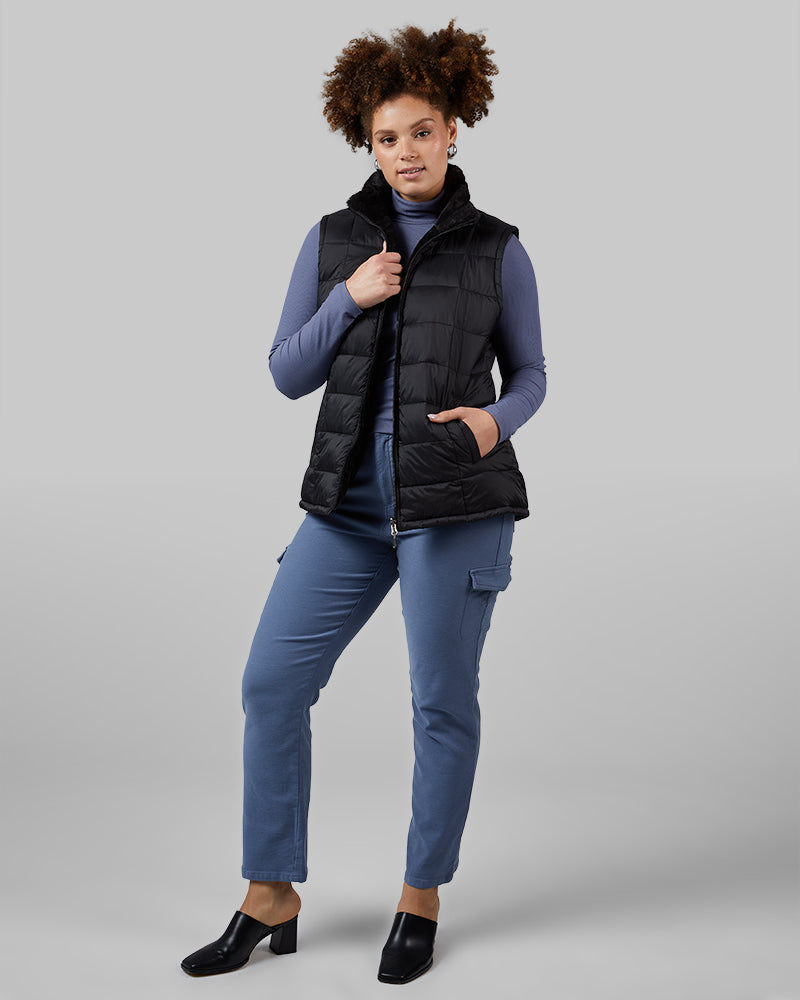 WOMEN'S REVERSIBLE LUXE FUR-LINED VEST
