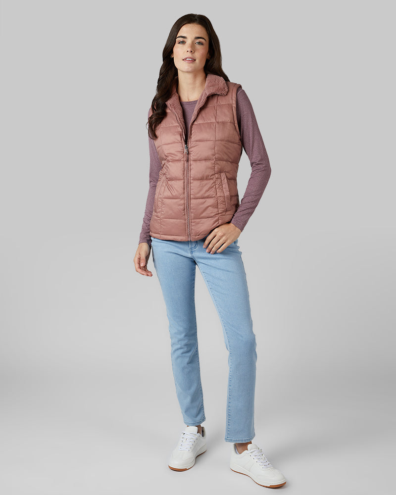 WOMEN'S REVERSIBLE LUXE FUR-LINED VEST