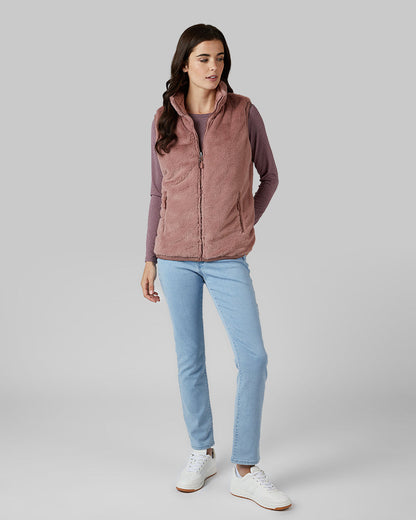WOMEN'S REVERSIBLE LUXE FUR-LINED VEST