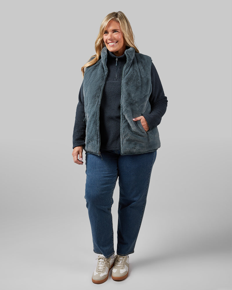 WOMEN'S REVERSIBLE LUXE FUR-LINED VEST