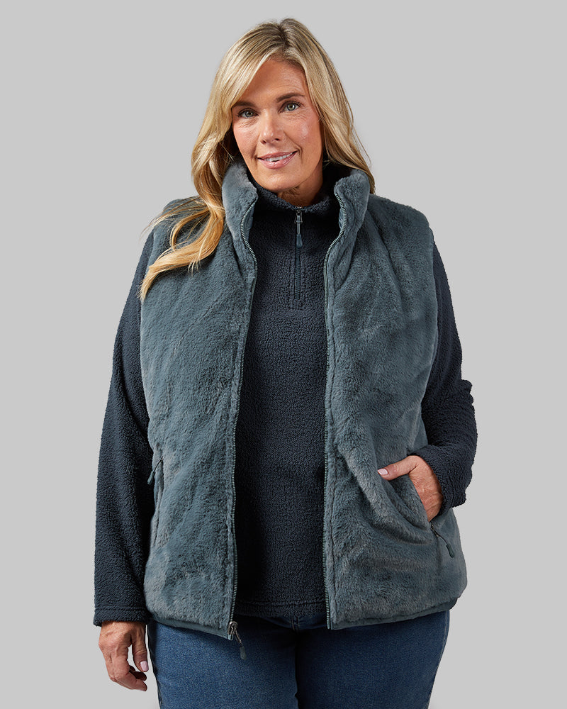 WOMEN'S REVERSIBLE LUXE FUR-LINED VEST