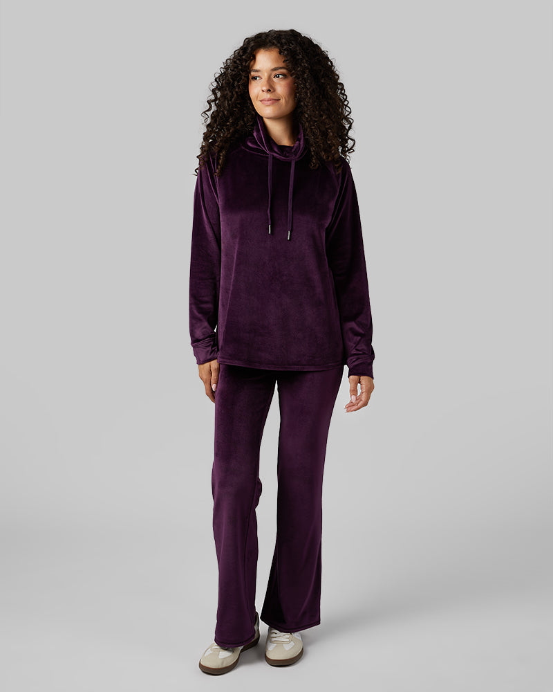 WOMEN'S HIGH-WAIST SOFT VELOUR FLARE PANT