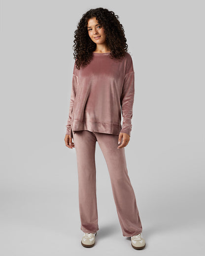 WOMEN'S HIGH-WAIST SOFT VELOUR FLARE PANT