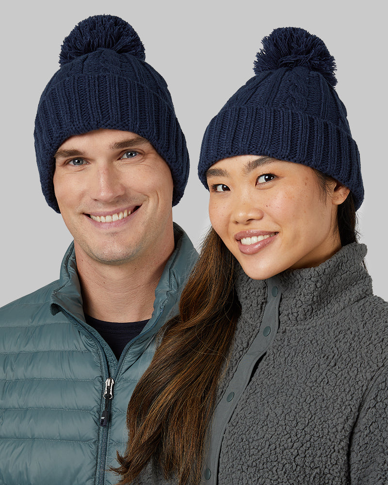 CABLE KNIT POM BEANIE