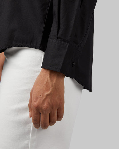WOMEN'S OVERSIZED COTTON LONG SLEEVE BUTTON-UP