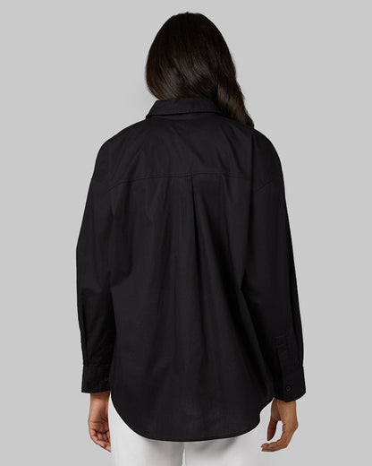 WOMEN'S OVERSIZED COTTON LONG SLEEVE BUTTON-UP