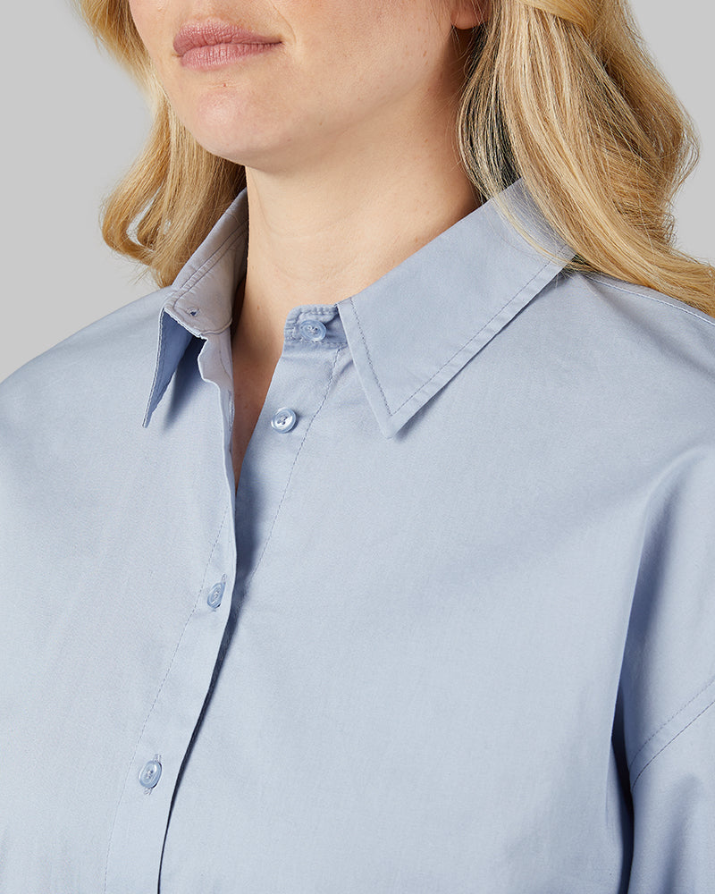 WOMEN'S OVERSIZED COTTON LONG SLEEVE BUTTON-UP