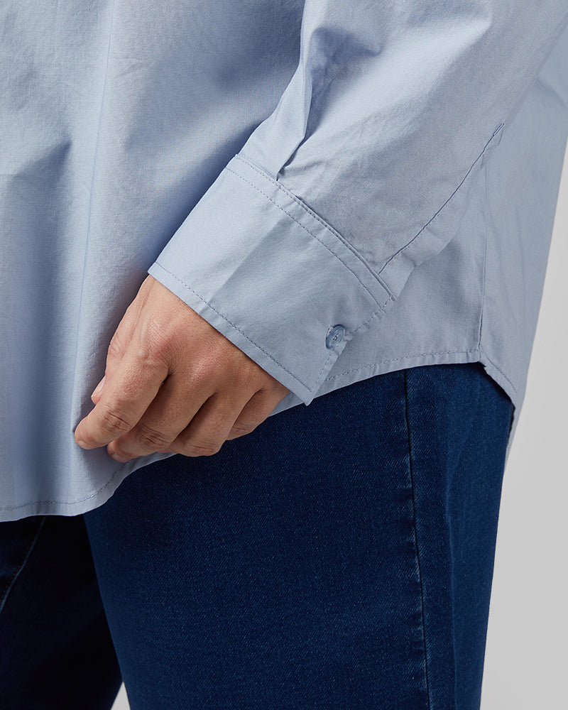 WOMEN'S OVERSIZED COTTON LONG SLEEVE BUTTON-UP