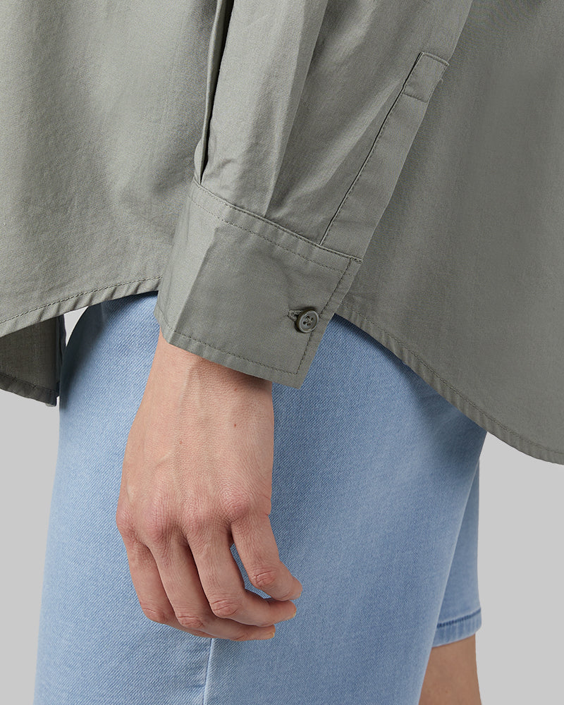 WOMEN'S OVERSIZED COTTON LONG SLEEVE BUTTON-UP