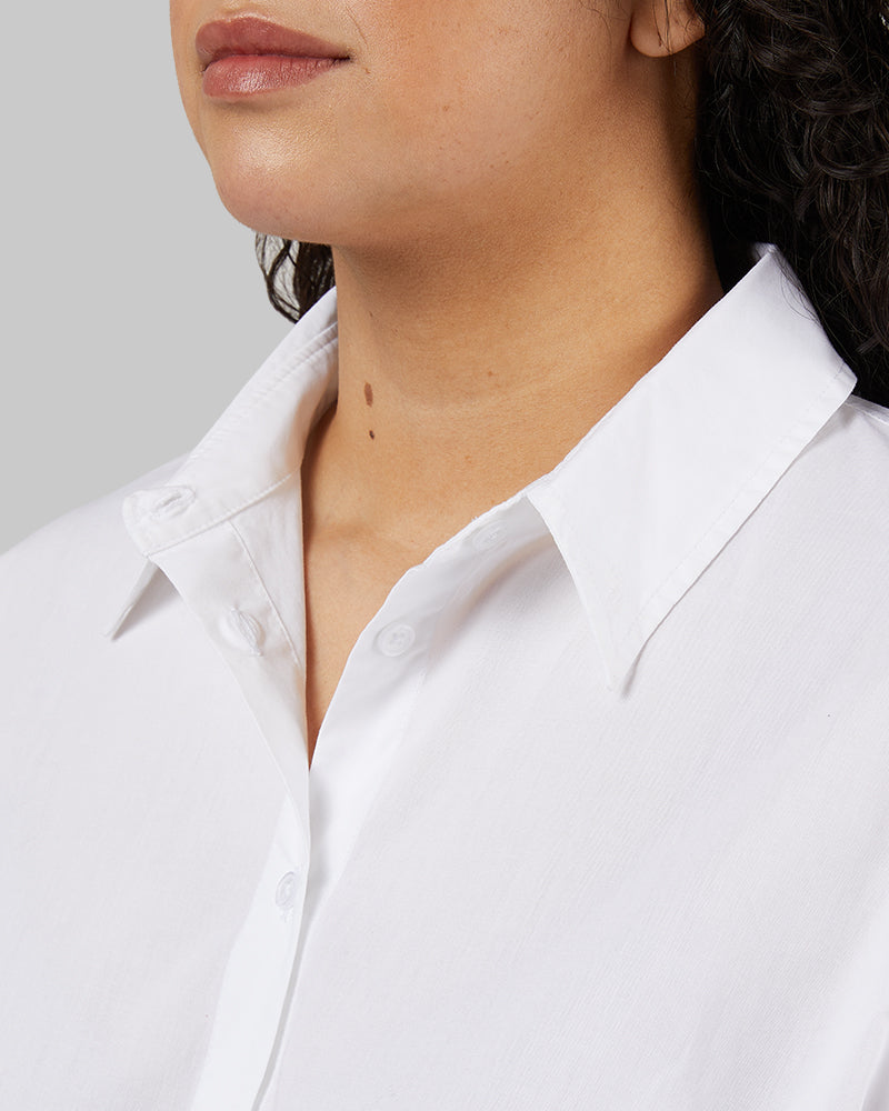 WOMEN'S OVERSIZED COTTON LONG SLEEVE BUTTON-UP