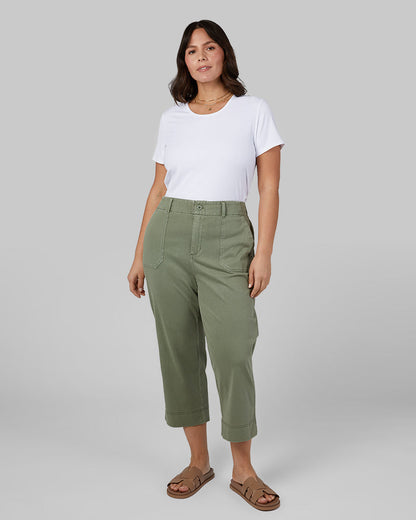 WOMEN'S MINI KNIT TWILL CAPRI