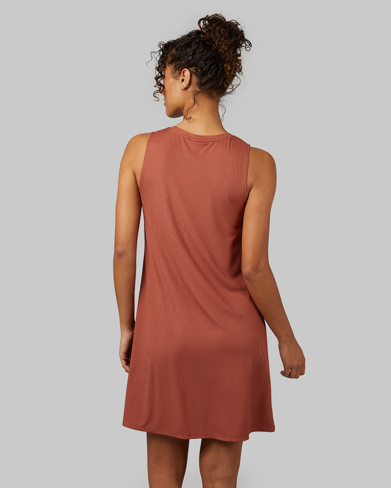 WOMEN'S SOFT RIB TANK SWING DRESS