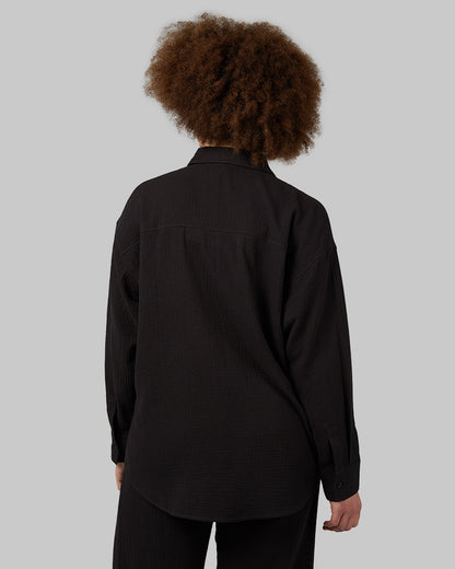 WOMEN'S SOFT GAUZE OVERSIZED LONG SLEEVE BUTTON-UP