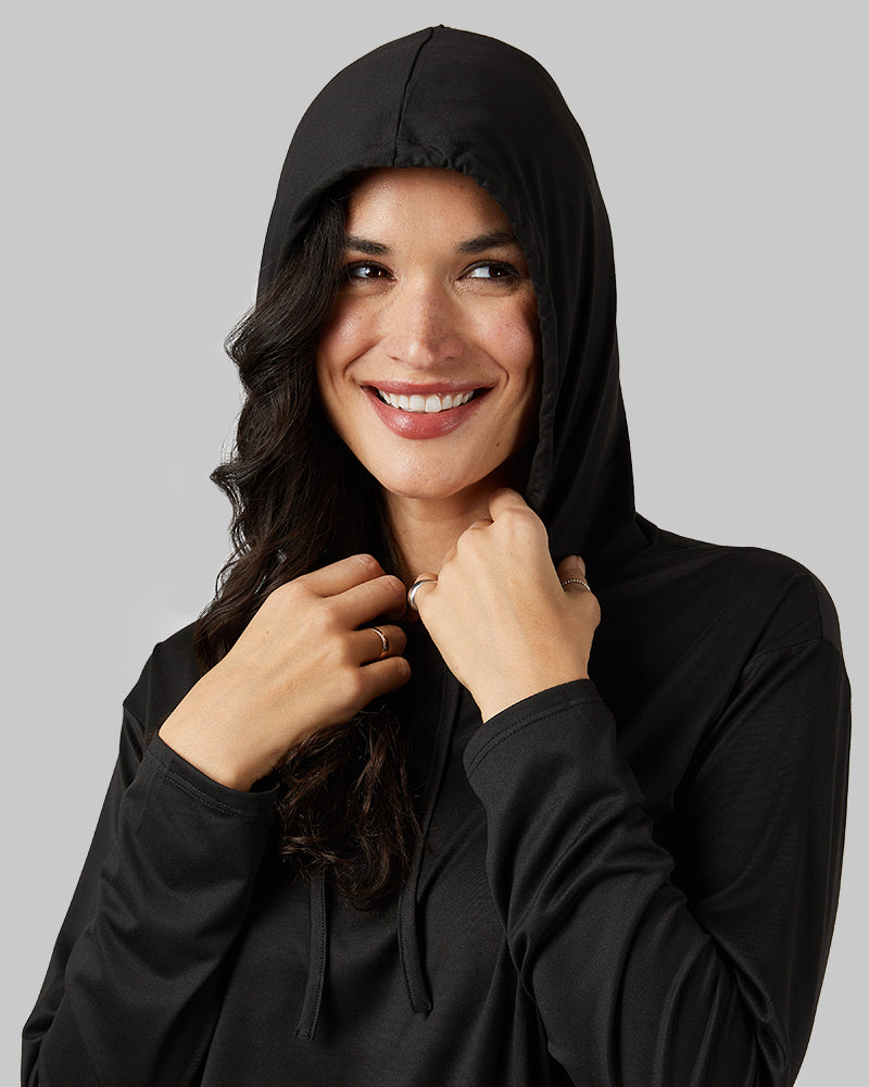 WOMEN'S COOL LONG SLEEVE HOODED T-SHIRT