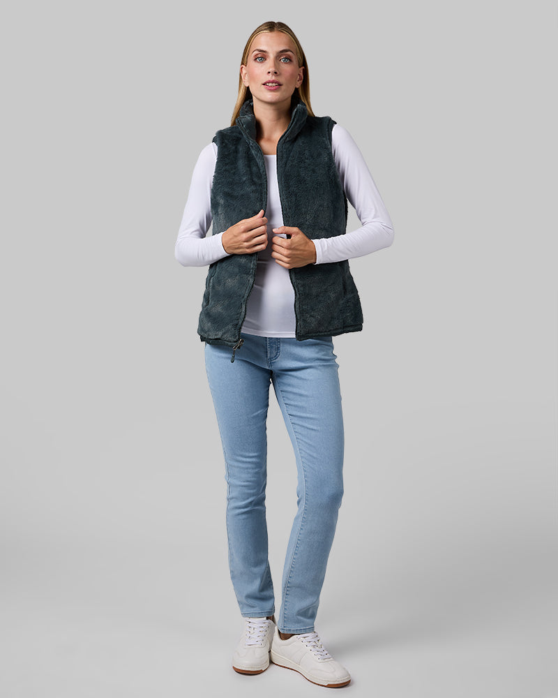 WOMEN'S REVERSIBLE LUXE FUR-LINED VEST