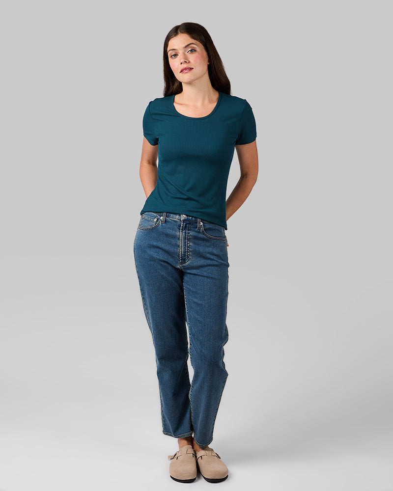 WOMEN'S SOFT RIB FITTED T-SHIRT