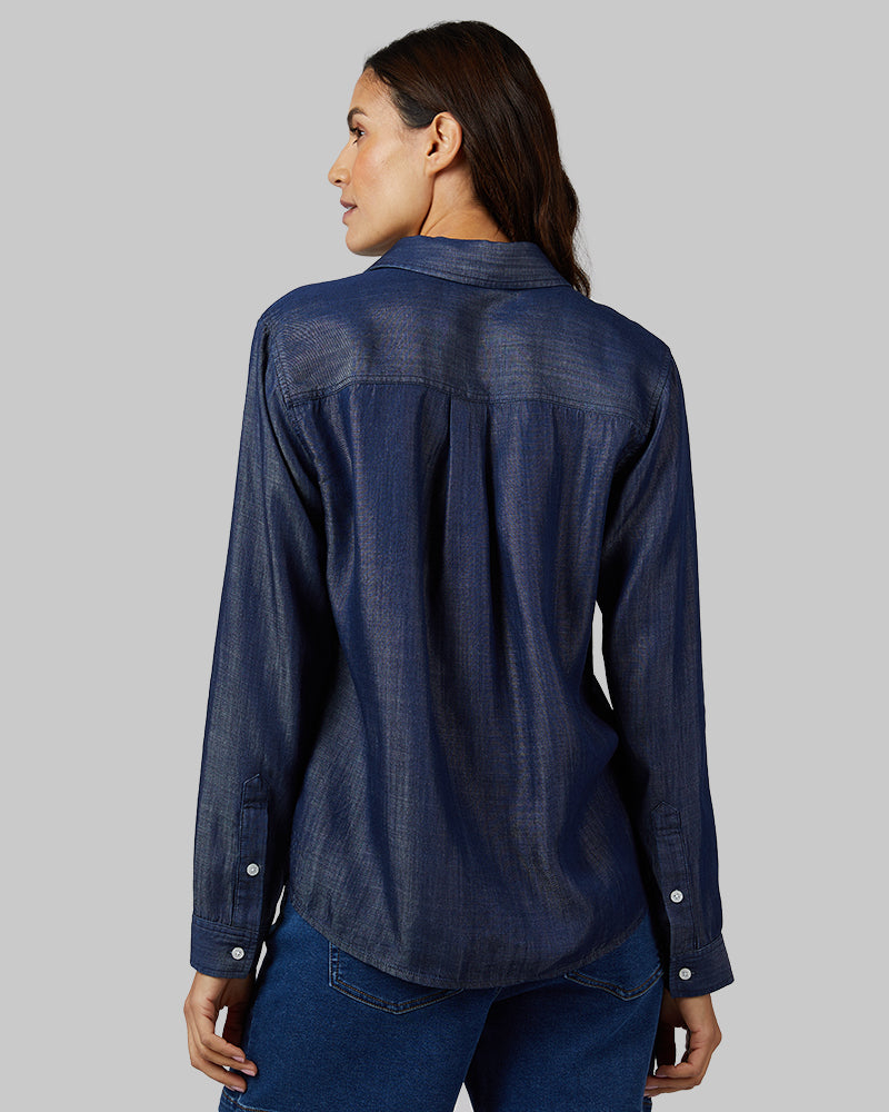 WOMEN'S CHAMBRAY LONG SLEEVE BUTTON-UP