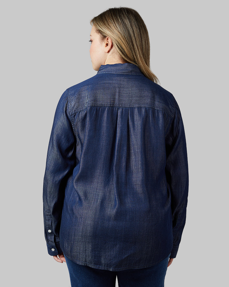 WOMEN'S CHAMBRAY LONG SLEEVE BUTTON-UP