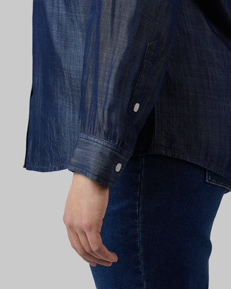 WOMEN'S CHAMBRAY LONG SLEEVE BUTTON-UP