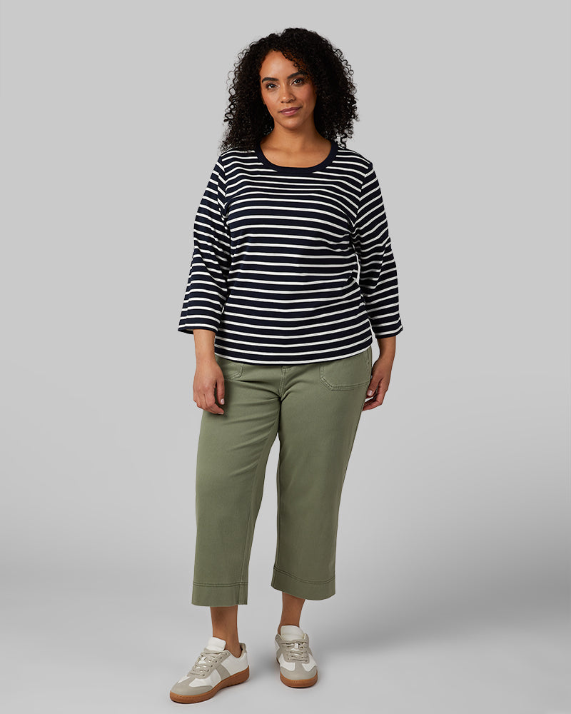 WOMEN'S LUXE KNIT 3/4 SLEEVE T-SHIRT