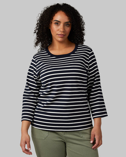 WOMEN'S LUXE KNIT 3/4 SLEEVE T-SHIRT