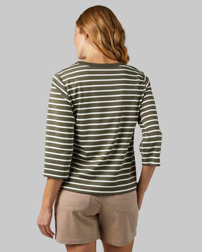 WOMEN'S LUXE KNIT 3/4 SLEEVE T-SHIRT