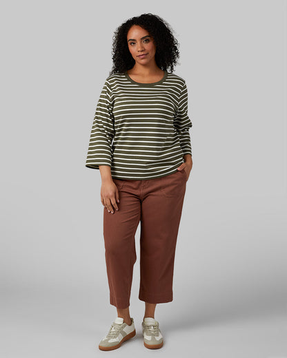 WOMEN'S LUXE KNIT 3/4 SLEEVE T-SHIRT