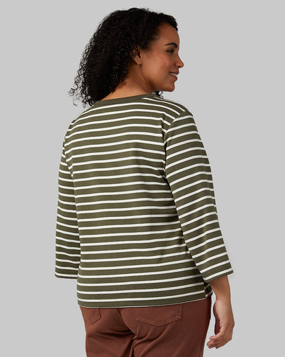 WOMEN'S LUXE KNIT 3/4 SLEEVE T-SHIRT