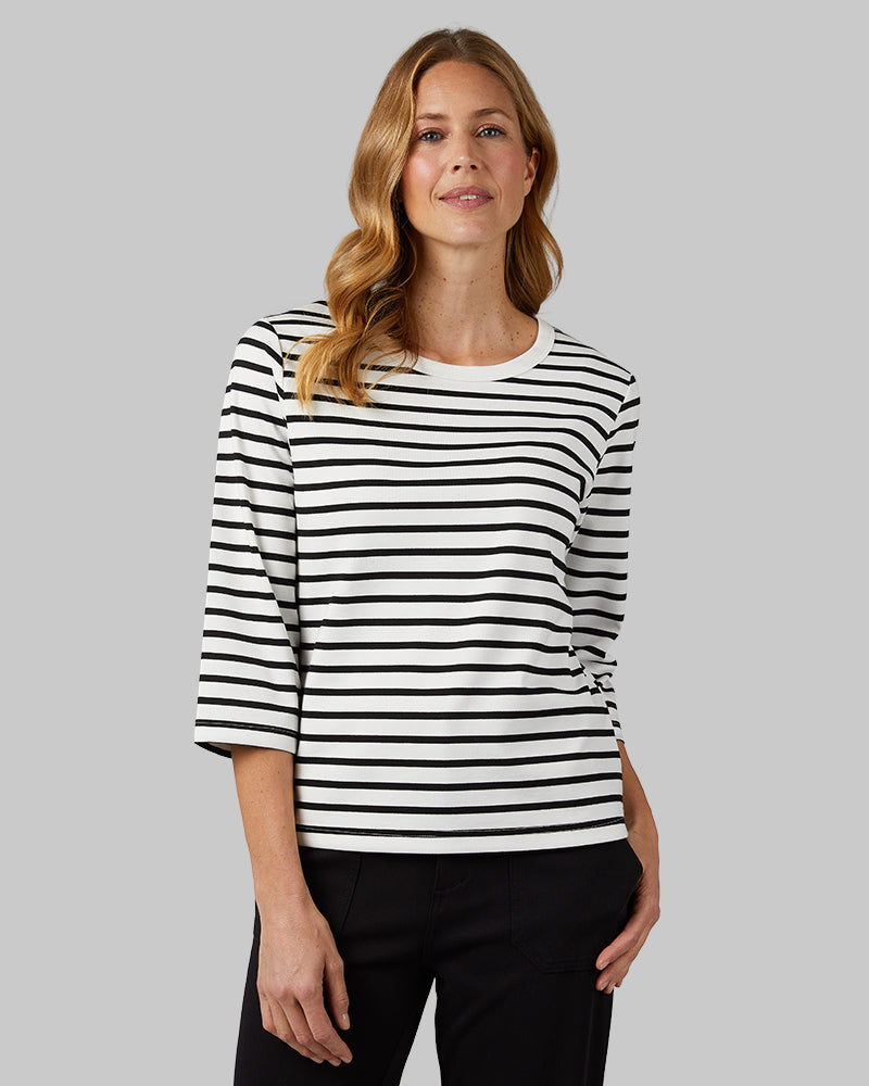 WOMEN'S LUXE KNIT 3/4 SLEEVE T-SHIRT