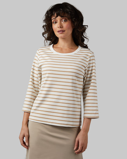 WOMEN'S LUXE KNIT 3/4 SLEEVE T-SHIRT