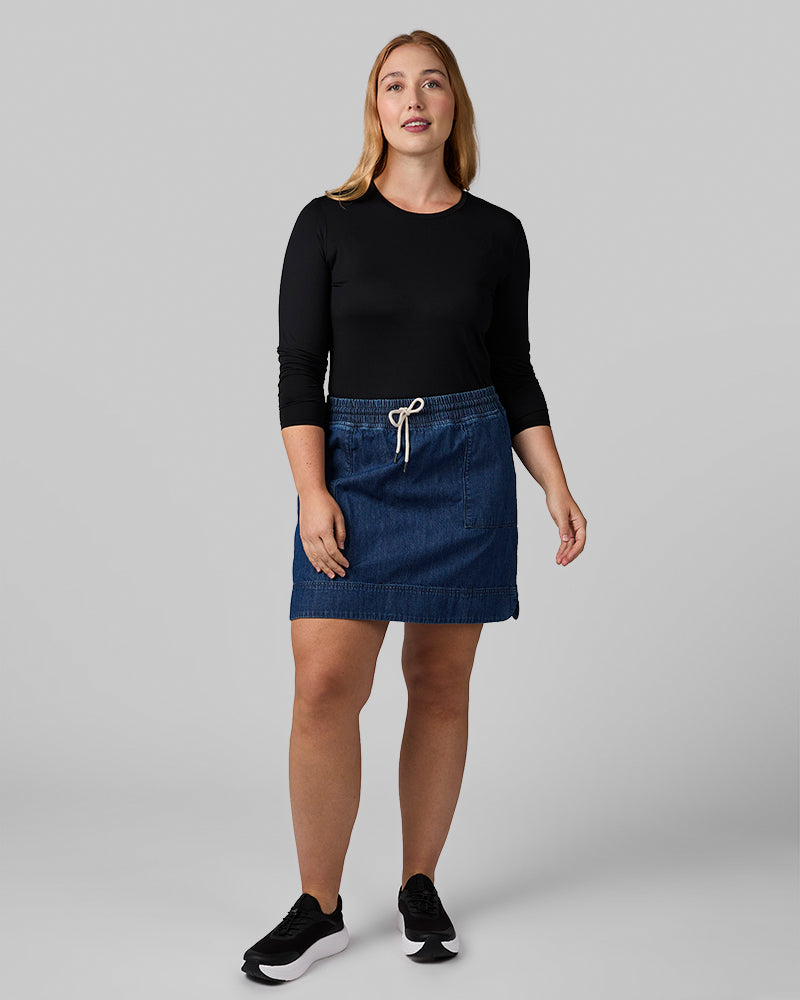 WOMEN'S FEATHERWEIGHT DENIM SKORT