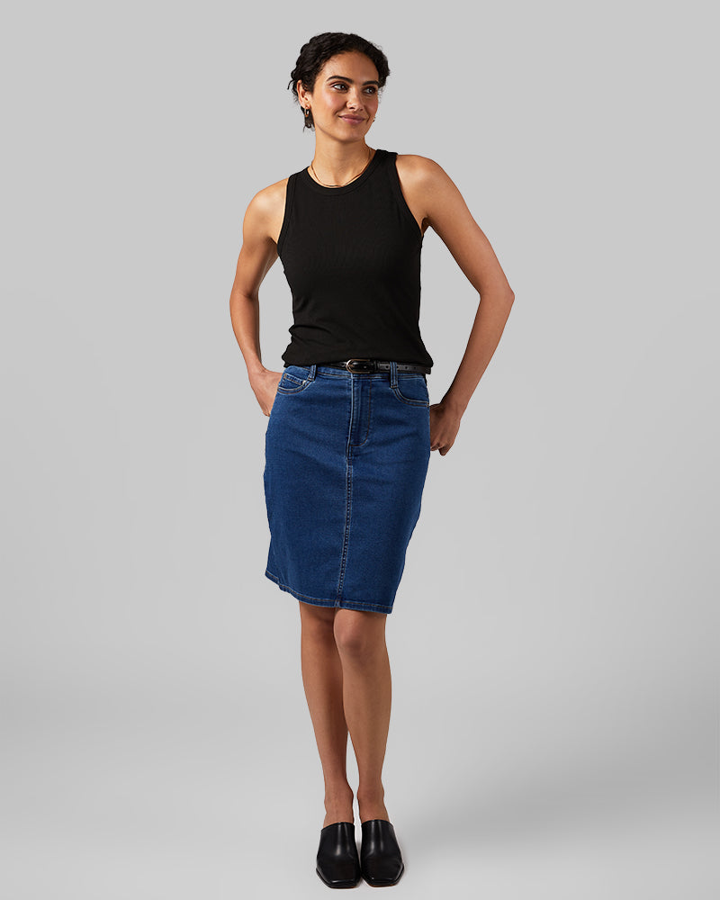 WOMEN'S STRETCH COMFORT JEAN SKIRT