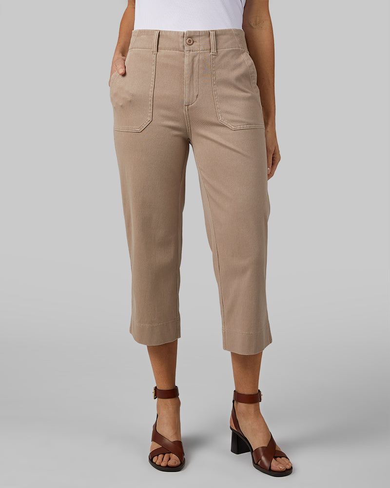 WOMEN'S MINI KNIT TWILL CAPRI