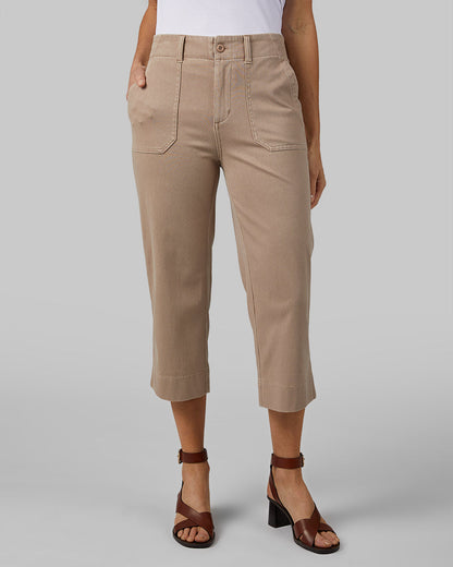 WOMEN'S MINI KNIT TWILL CAPRI