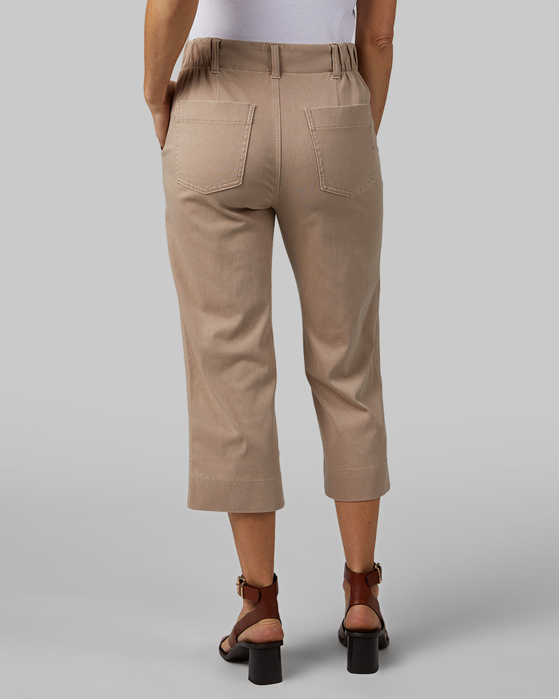 WOMEN'S MINI KNIT TWILL CAPRI