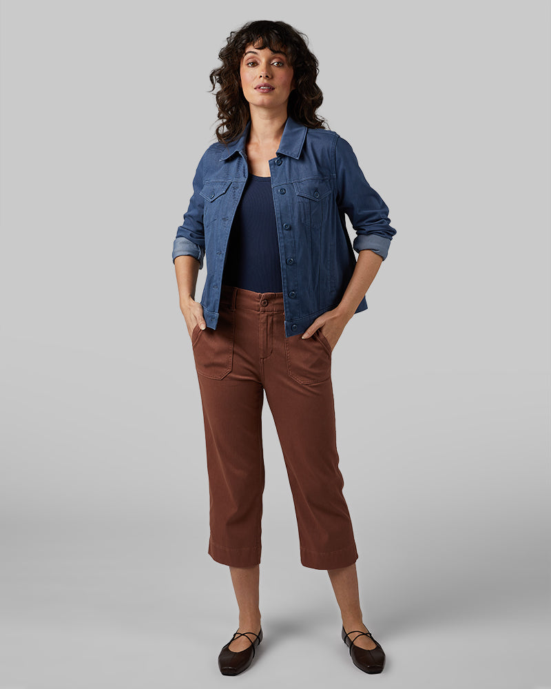 WOMEN'S MINI KNIT TWILL CAPRI