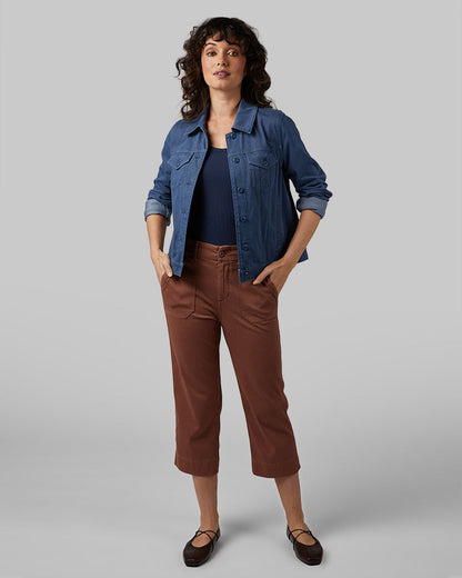 WOMEN'S MINI KNIT TWILL CAPRI