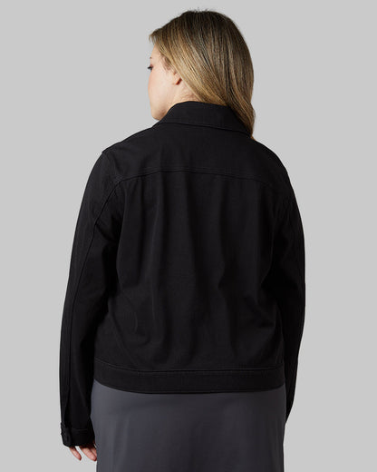 WOMEN'S MINI KNIT TWILL TRUCKER JACKET