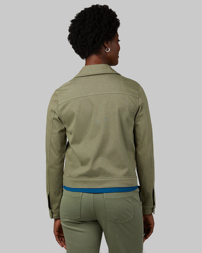 WOMEN'S MINI KNIT TWILL TRUCKER JACKET