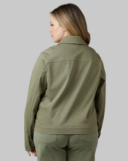 WOMEN'S MINI KNIT TWILL TRUCKER JACKET