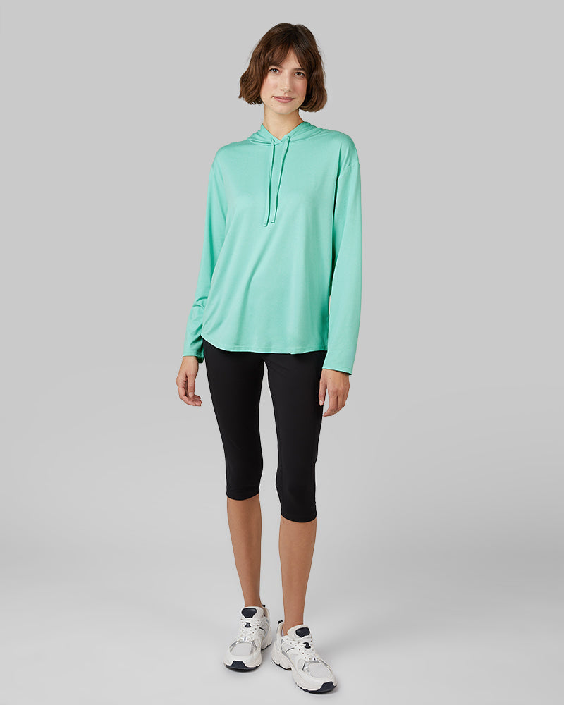 WOMEN'S COOL LONG SLEEVE HOODED T-SHIRT