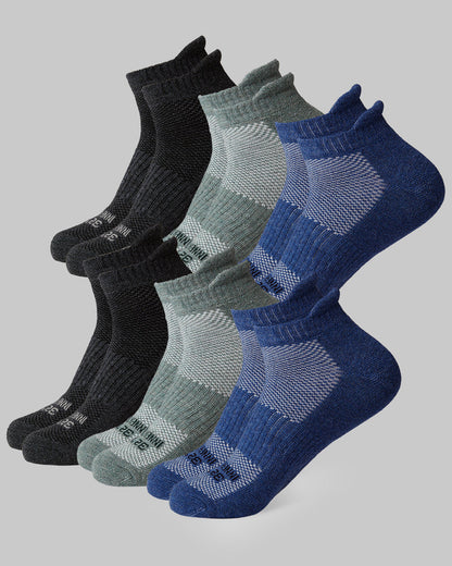MEN'S 6-PACK COOL COMFORT ANKLE RUNNING SOCKS