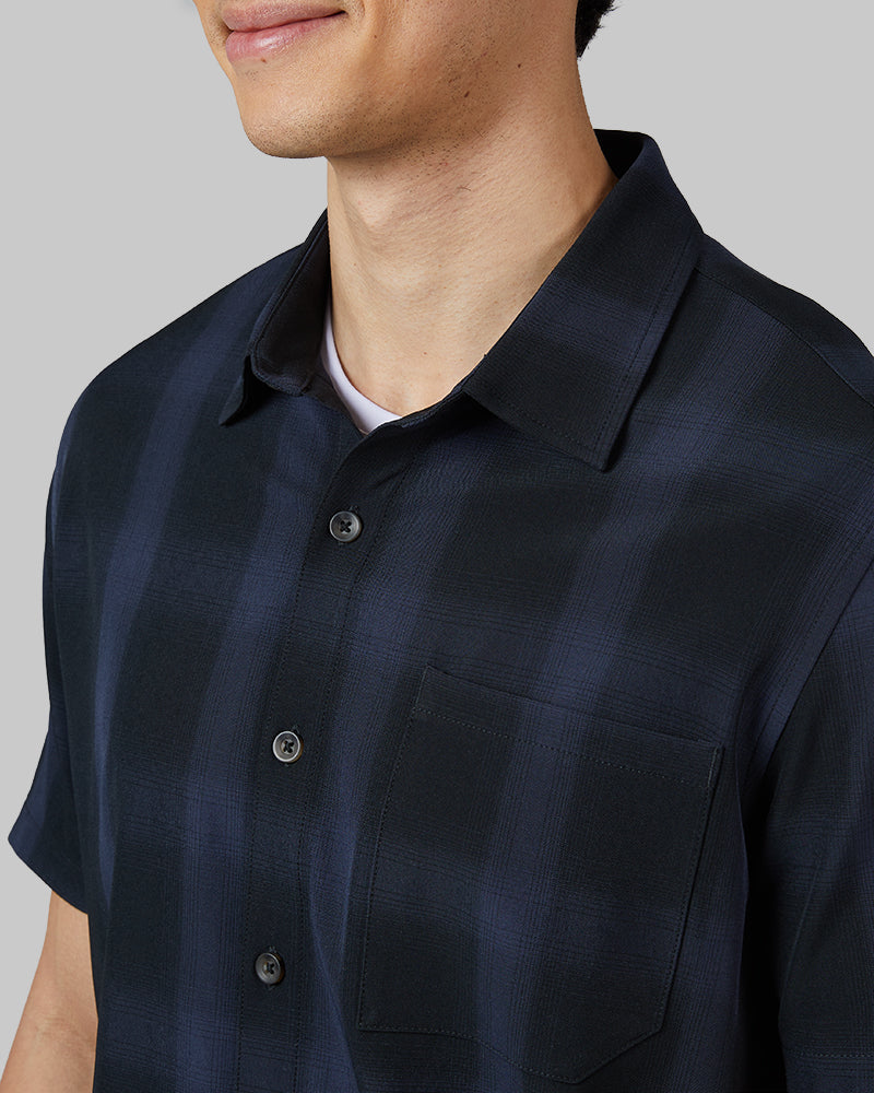 MEN'S CASUAL SHORT SLEEVE PLAID BUTTON-UP