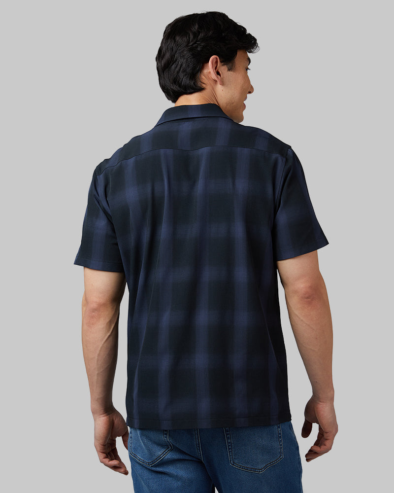 MEN'S CASUAL SHORT SLEEVE PLAID BUTTON-UP