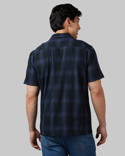 MEN'S CASUAL SHORT SLEEVE PLAID BUTTON-UP