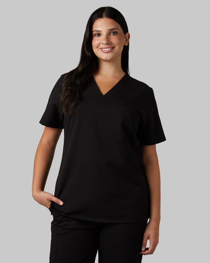 WOMEN'S CHEST POCKET V-NECK SCRUB TOP