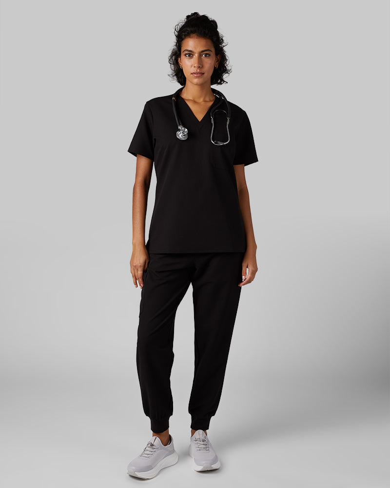 WOMEN'S CHEST POCKET V-NECK SCRUB TOP