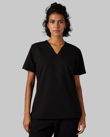 WOMEN'S CHEST POCKET V-NECK SCRUB TOP